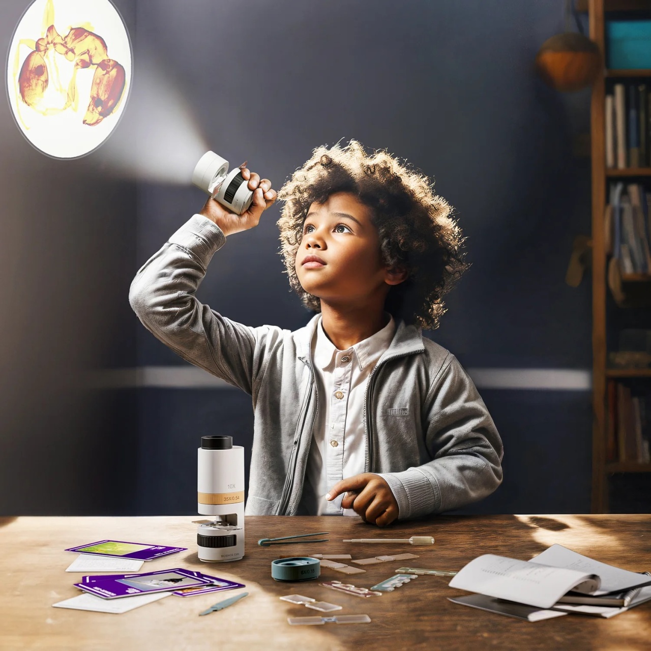 Joc STEM Microscop cu proiector 350, TopBright [2]