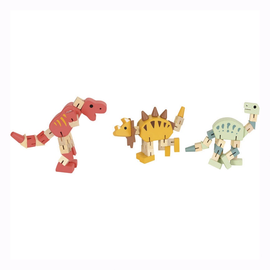Jucarie educativa flexibila din lemn Dinozaur, Egmont Toys [2]