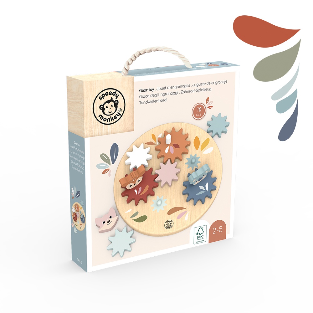 Jucarie interactiva cu roti dintate, Speedy Monkey [2]