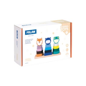 Jocuri si jucarii - SET EDUCATIONAL LEMN ANIMAL TOWER MILAN 660515