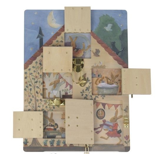 Jucarie Montessori Casuta iepurasilor, joc din lemn cu sisteme de inchidere Egmont Toys [3]