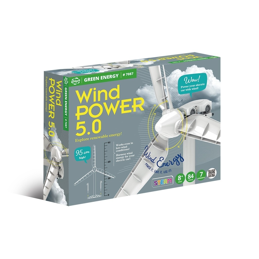 Jocuri - Kit STEM Energia eoliana cu turbina si masinuta electrica, Genius Toy