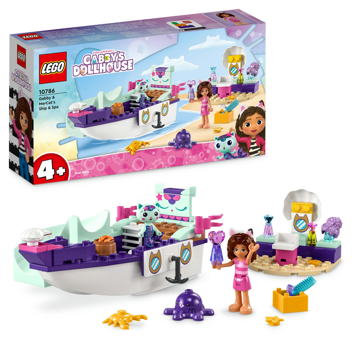LEGO Gabbys Dollhouse - Barca cu spa a lui Gabby si a Pisirenei