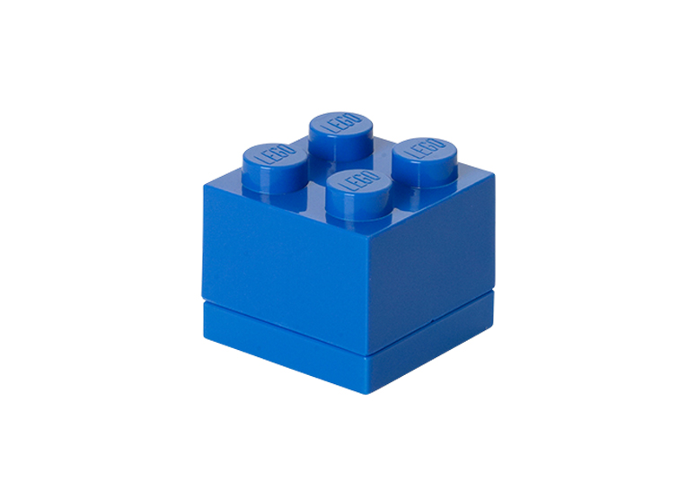 LEGO - Mini cutie depozitare LEGO 2x2 albastru inchis