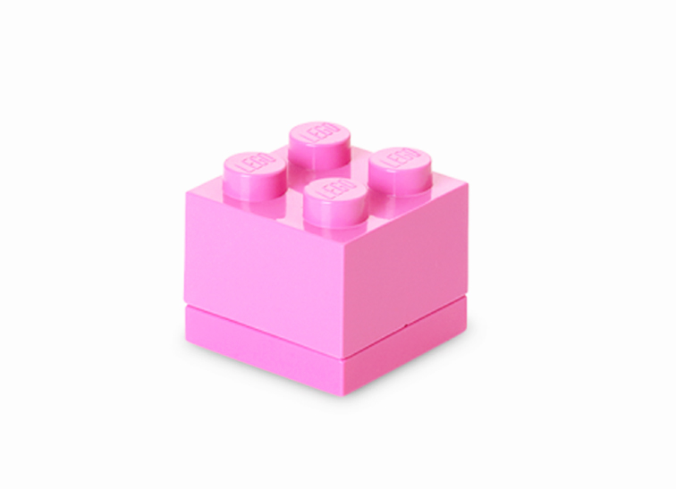 LEGO - Mini cutie depozitare LEGO 2x2 roz