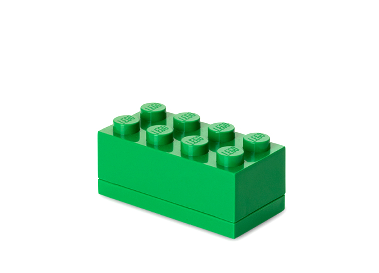LEGO - Mini cutie depozitare LEGO 2x4 verde inchis