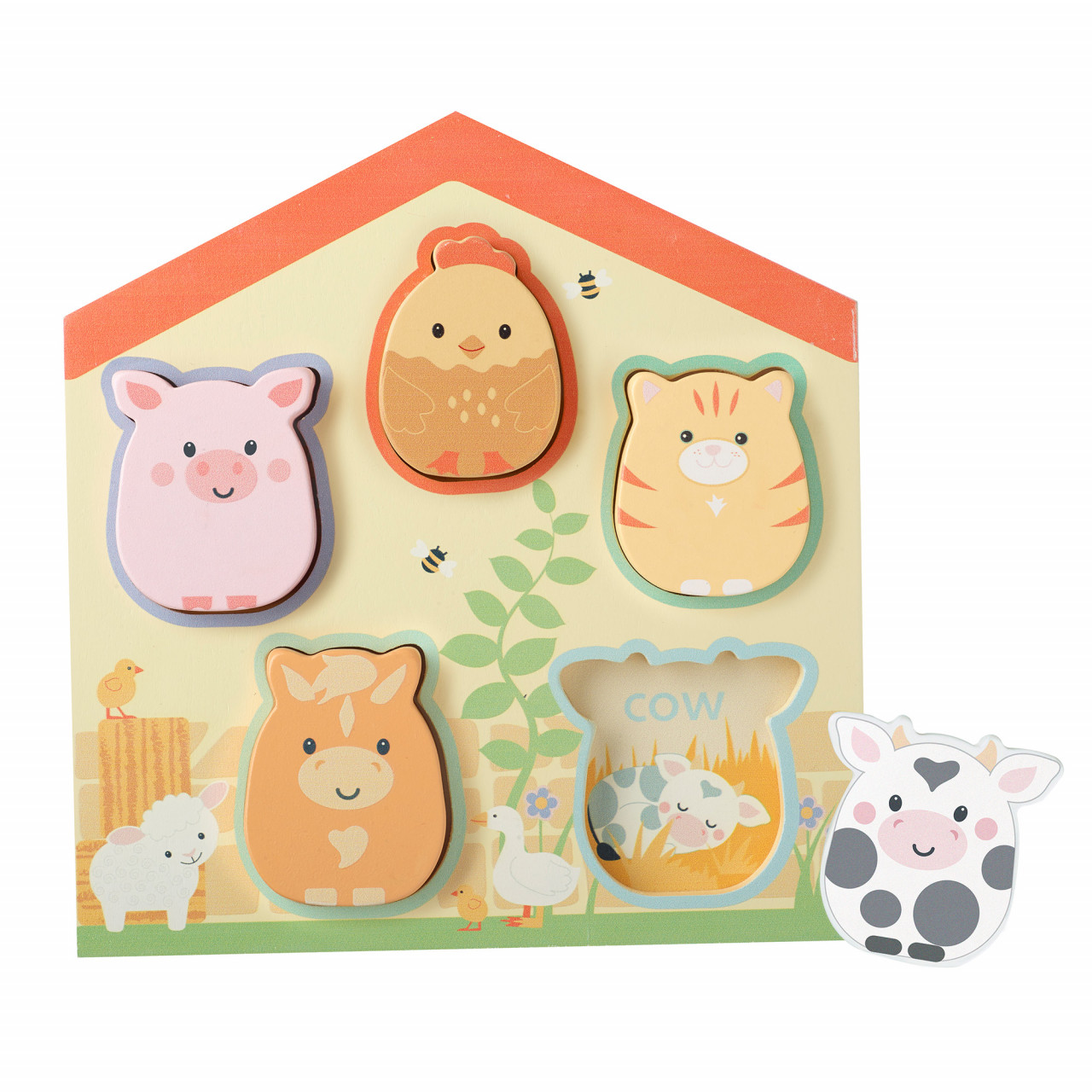 Puzzle lemn animale de ferma, Orange Tree Toys [3]