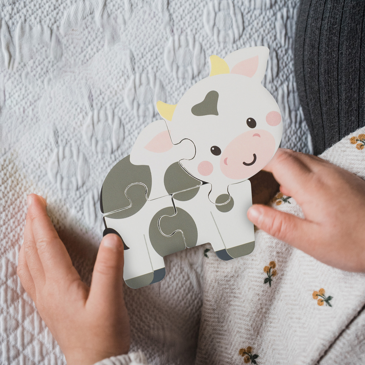 Puzzle vacuta din lemn, Orange Tree Toys [3]