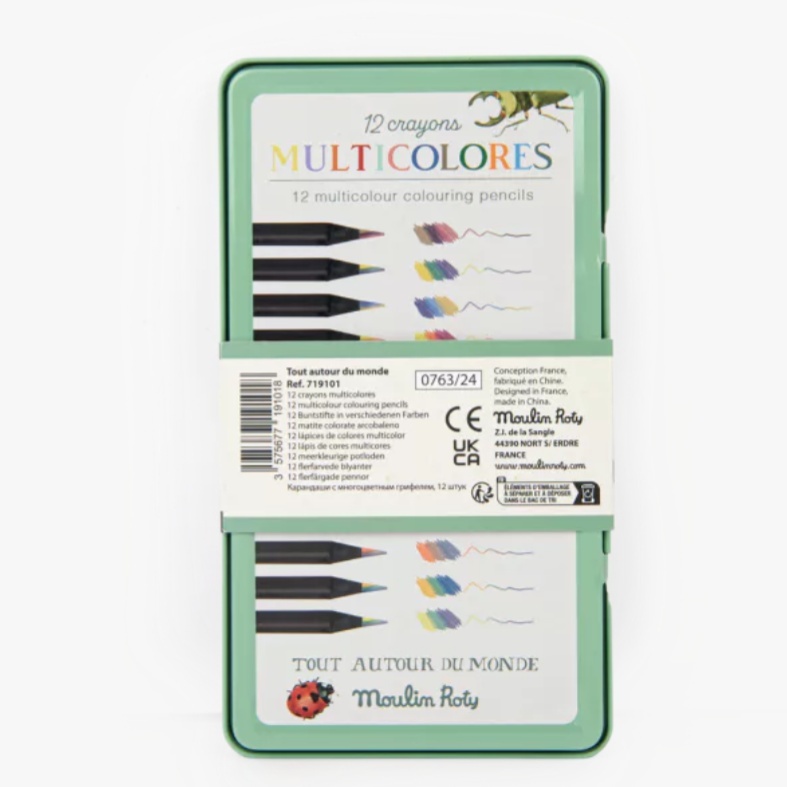 Set 12 creioane colorate multicolore, Moulin Roty [5]