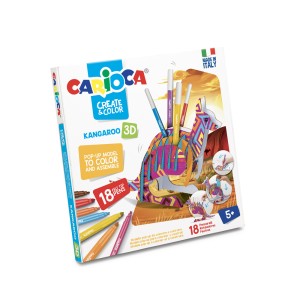 Rechizite, Creativitate, Hobby - SET 3D + 18 CARIOCI CANGUR CARIOCA 42903