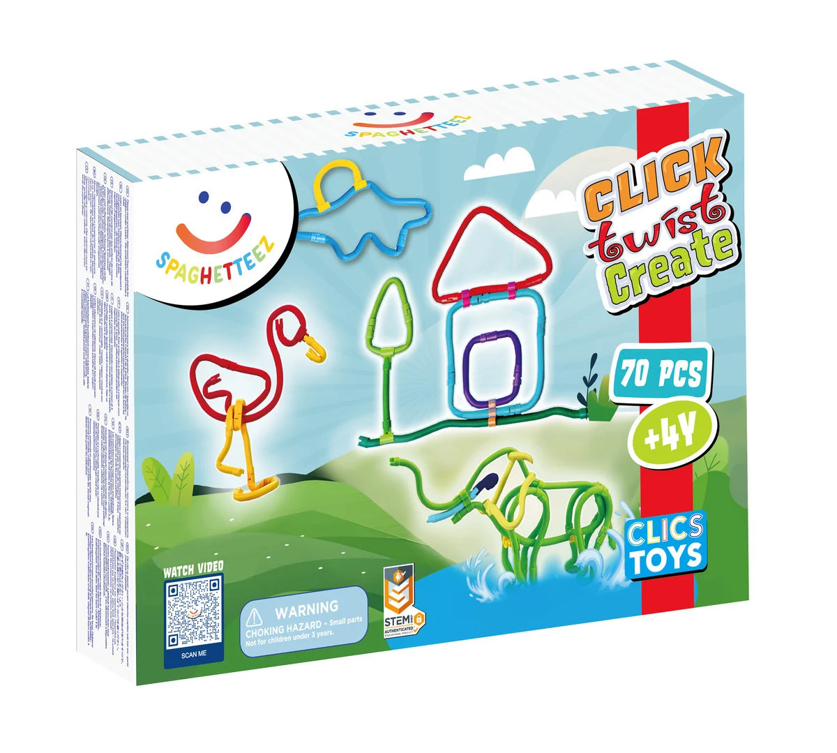 Jocuri si jucarii - Set de construit cu magnet Spaghetteez 70 piese