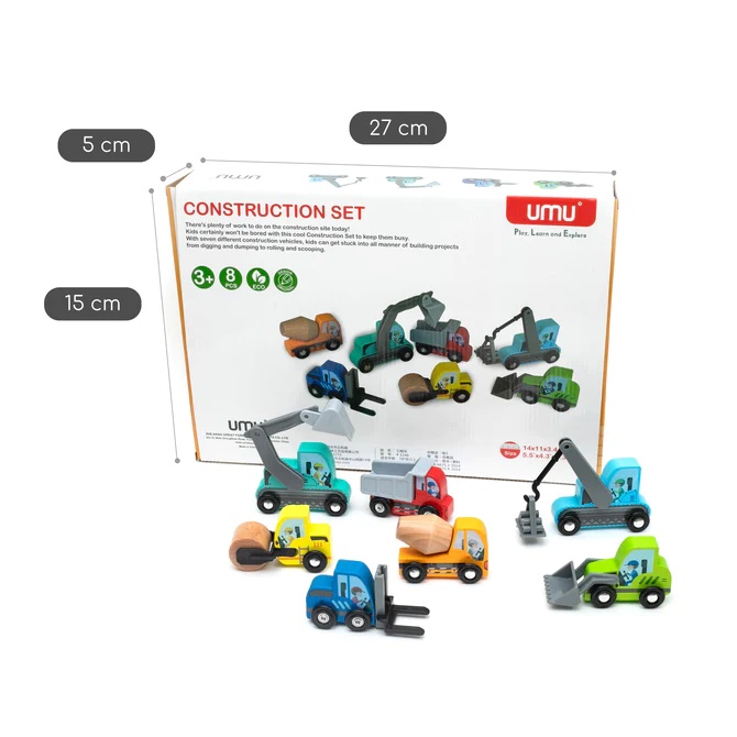 Jocuri si jucarii - Set de vehicule pentru constructii, UMU Toys