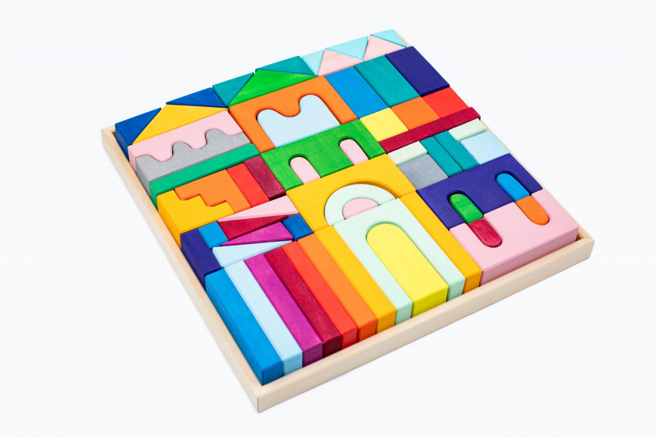 Jocuri si jucarii - Set Handmade, Constructor din Lemn Didu