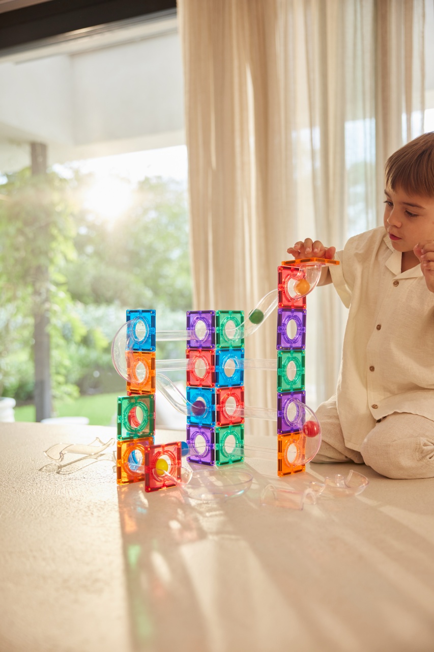 Set magnetic Circuit cu bile Compact 60 Piese, Cleverclixx [4]