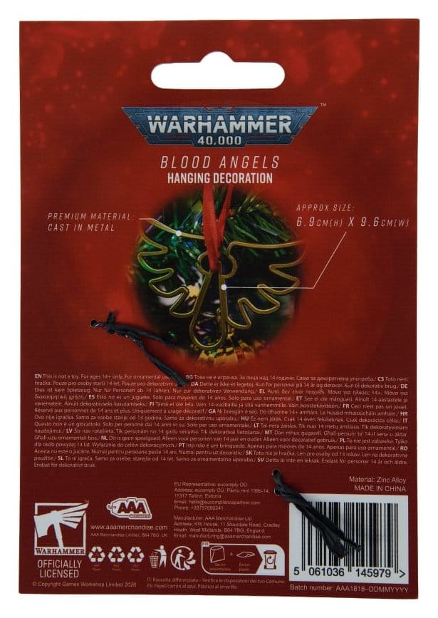 Warhammer 40,000 Hanging Decoration Blood Angels 16 cm [2]