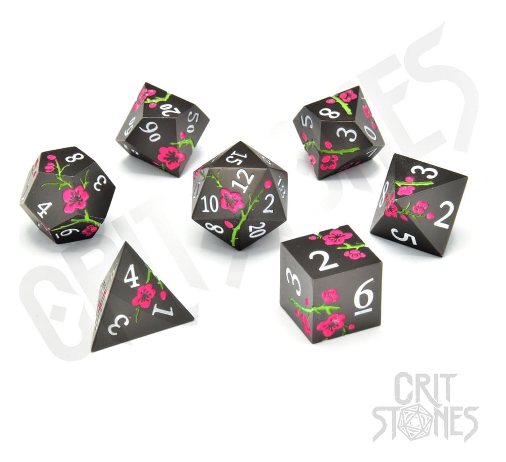 Games - CritStones Metal Dice Set Nighttime Blossom (7)