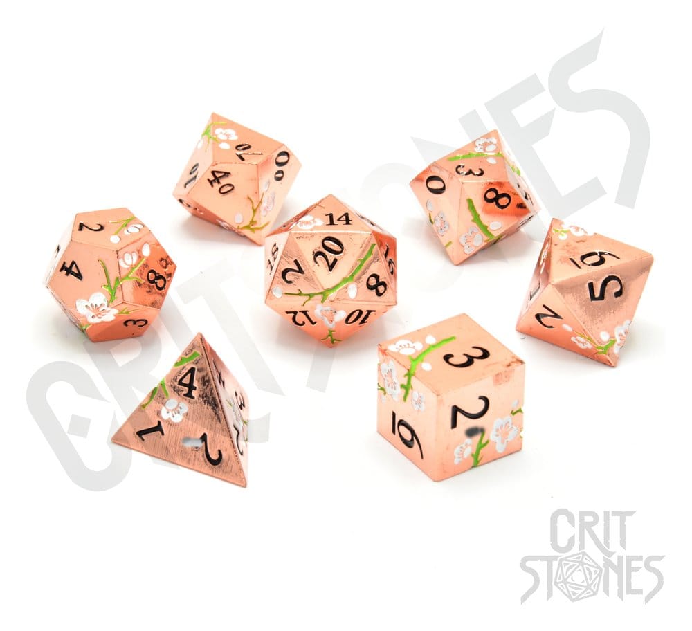 Games - CritStones Metal Dice Set Pink Blossom (7)