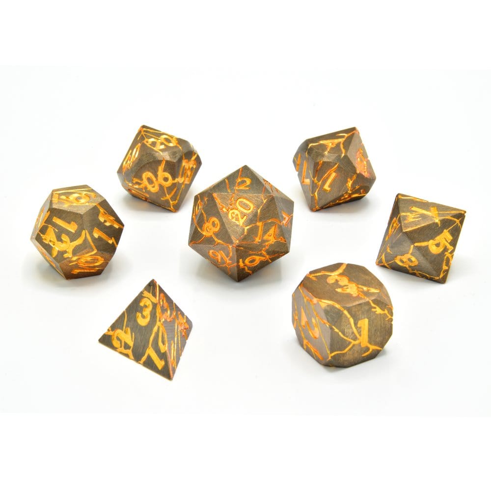 Games - CritStones Metal Dice Set Marred Midas (7)