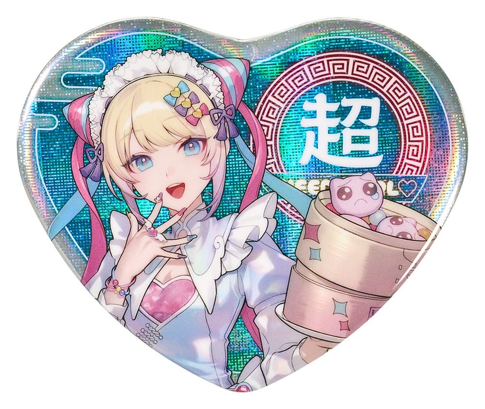Needy Streamer Overload Needy Streamer Chinese Restaurant Series Heart-Shaped Pinback Button OMGkawaiiAngel 7 x 6 cm [4]
