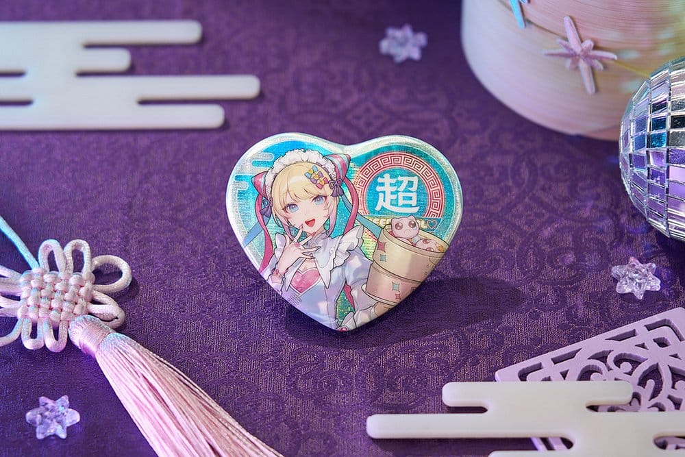 Needy Streamer Overload Needy Streamer Chinese Restaurant Series Heart-Shaped Pinback Button OMGkawaiiAngel 7 x 6 cm [1]