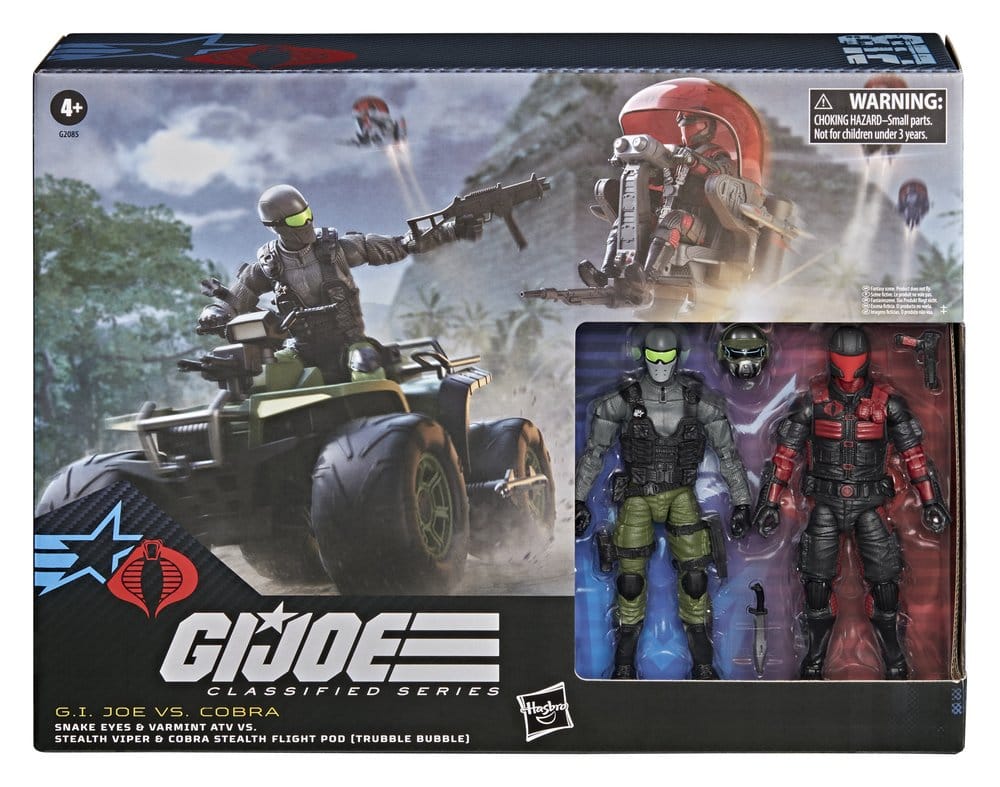 G.I. Joe Classified Series Action Figure & Vehicle Set Snake Eyes & Varmint ATV vs. Stealth Viper & Cobra Stealth Flight Pod (Trubble Bubble) 15 cm [4]