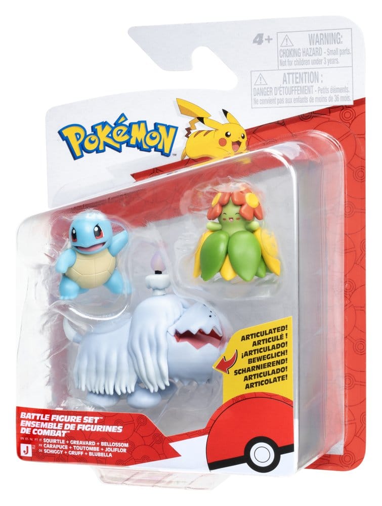 PRECOMENZI - Pokémon Battle Figure 3-Pack Squirtle, Greavard & Bellossom