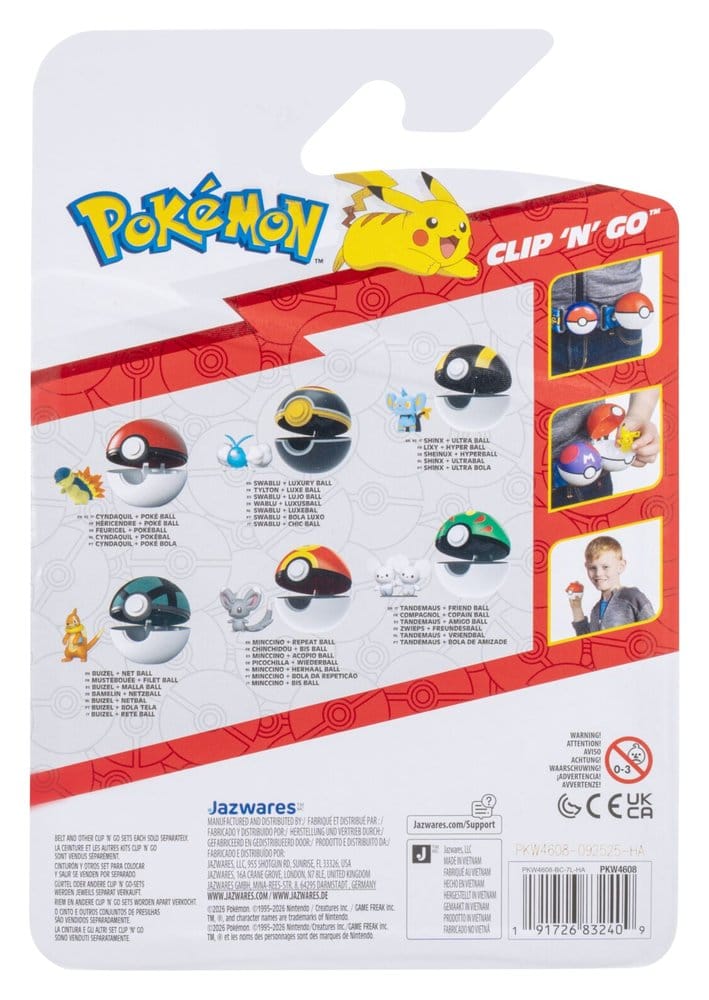 PRECOMENZI - Pokémon Clip 'n' Go Action Figure Cyndaquil & Poké Ball