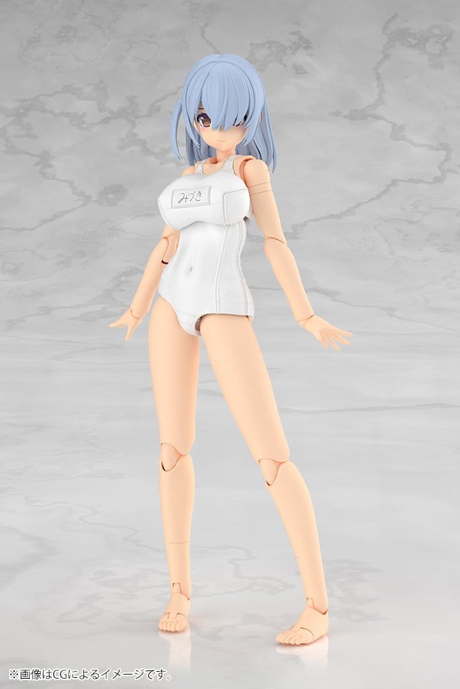 PRECOMENZI - Frame Arms Girl Plastic Model Kit Mizuki School Swimsuits White Ver. 16 cm