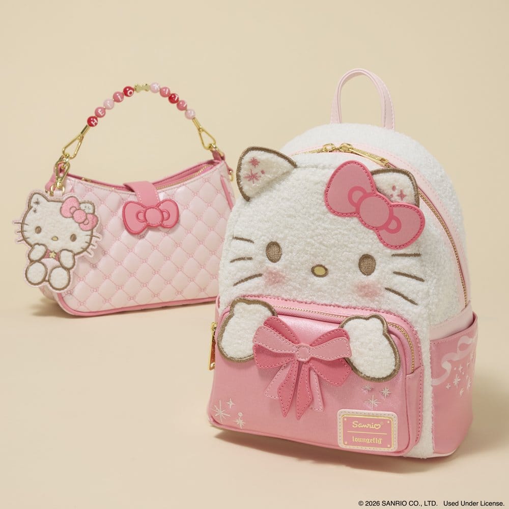 Sanrio by Loungefly Crossbody with Beaded Handle & Bag Charm Hello Kitty Quilted [6]
