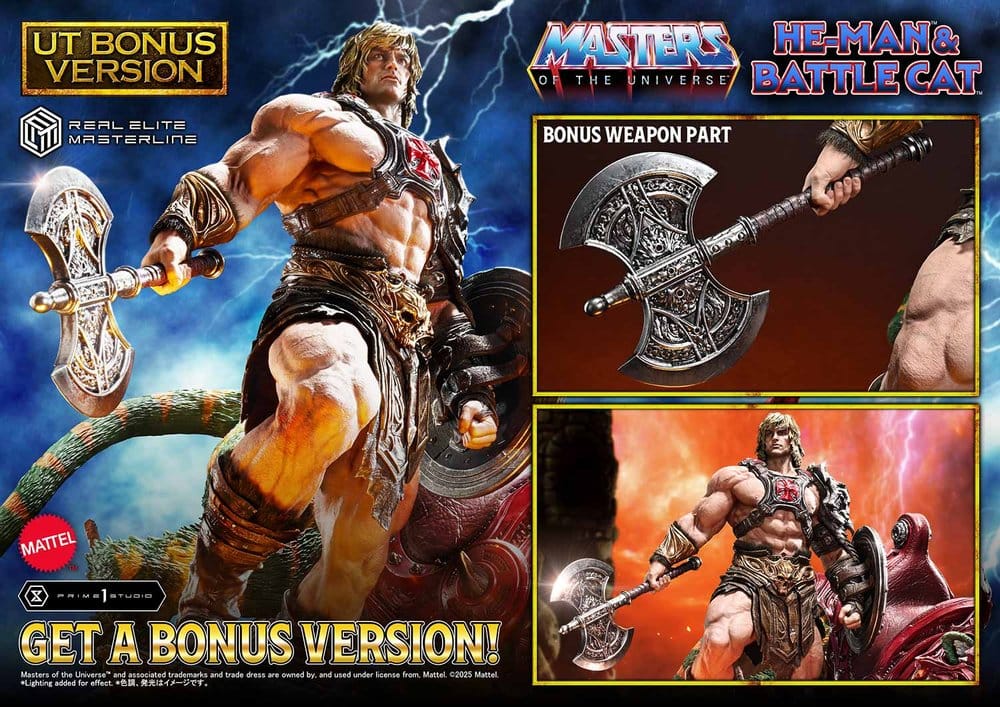 Masters of the Universe Real Elite Masterline Series Statue 1/4 He-Man & Battle Cat Ultimate Bonus Version 86 cm [1]