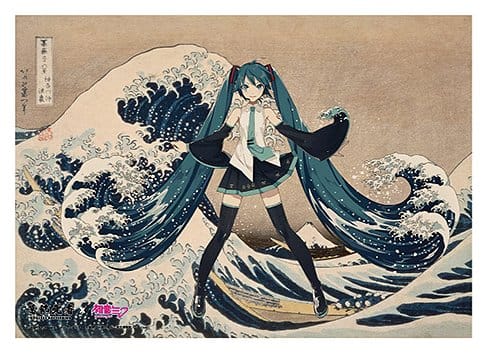 PRECOMENZI - Katsushika Hokusai x Hatsune Miku Acrylic Panel Thirty-six Views of Mount Fuji The Great Wave off Kanagawa 30 cm