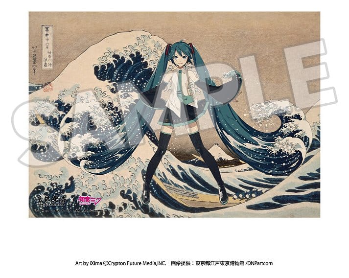 Katsushika Hokusai x Hatsune Miku Acrylic Panel Thirty-six Views of Mount Fuji The Great Wave off Kanagawa 30 cm [1]