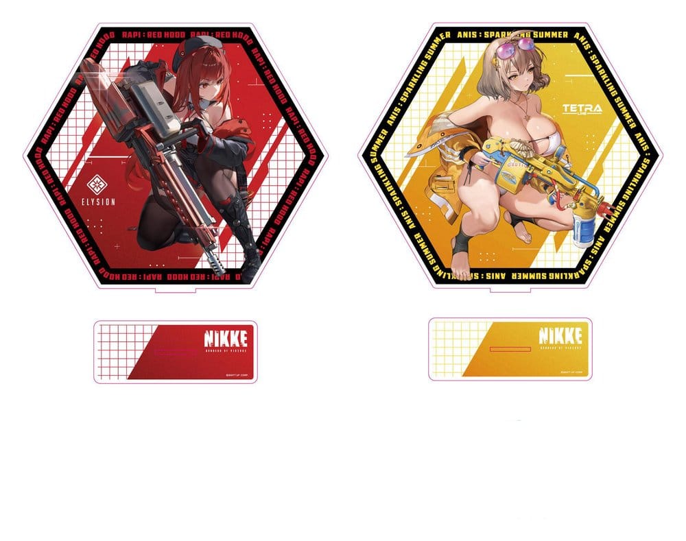 PRECOMENZI - Goddess of Victory: Nikke Acrylic Stand PtZ Double-Sided Rapi: Red Hood/ Anis: Sparkling Summer 25 cm