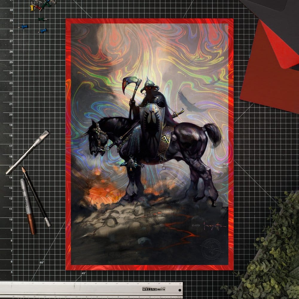 Frank Frazetta Fine Art Print Death Dealer I Rainbow Lava Holofoil 61 x 41 cm - unframed [4]