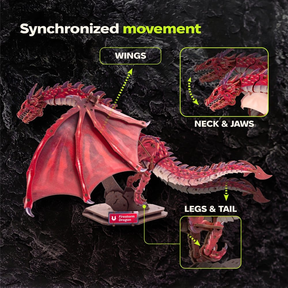 Ugears 3D Wooden Model Kit Firestorm Dragon 43 cm [3]