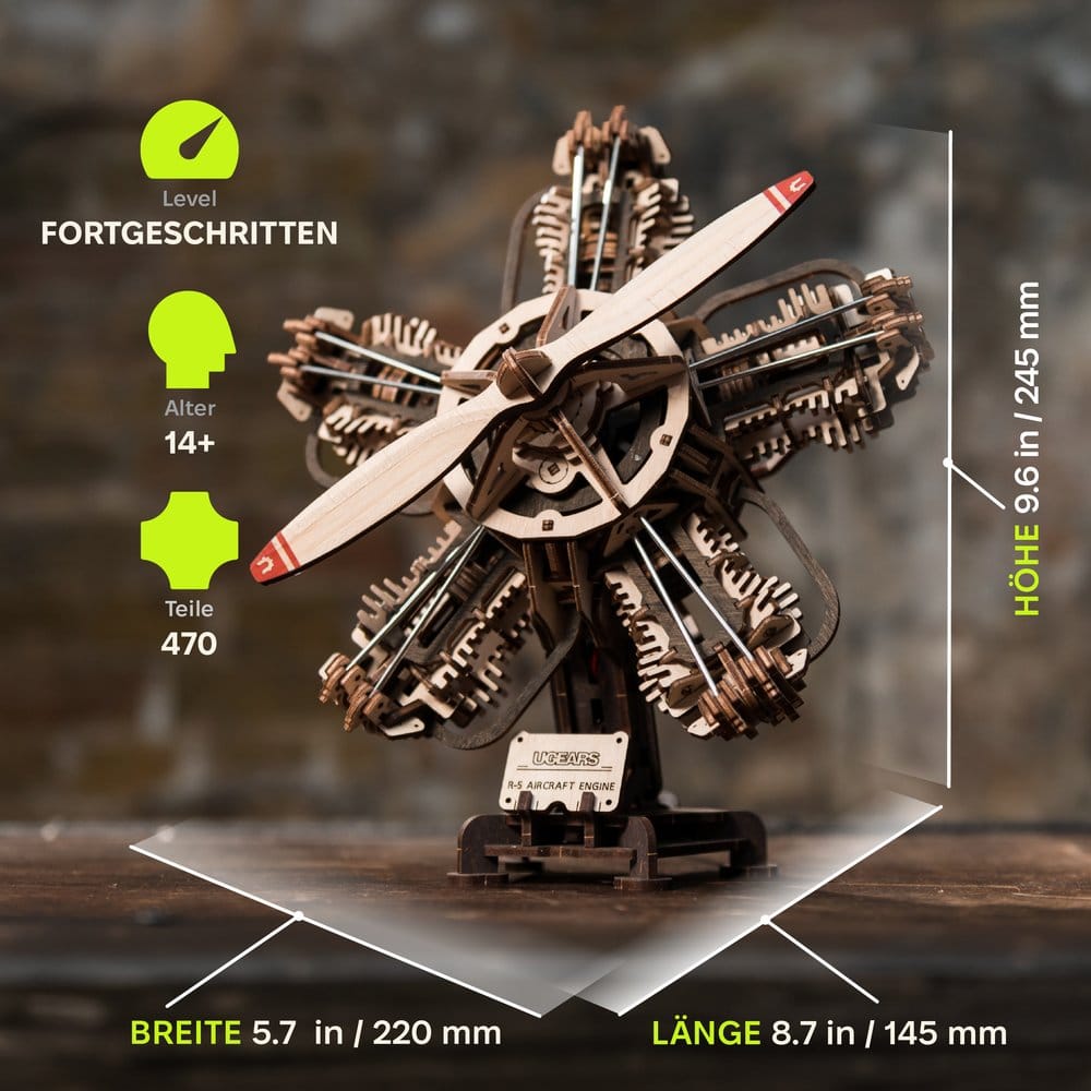 Ugears 3D Wooden Model Kit R-5 Aircraft Engine 25 cm [1]