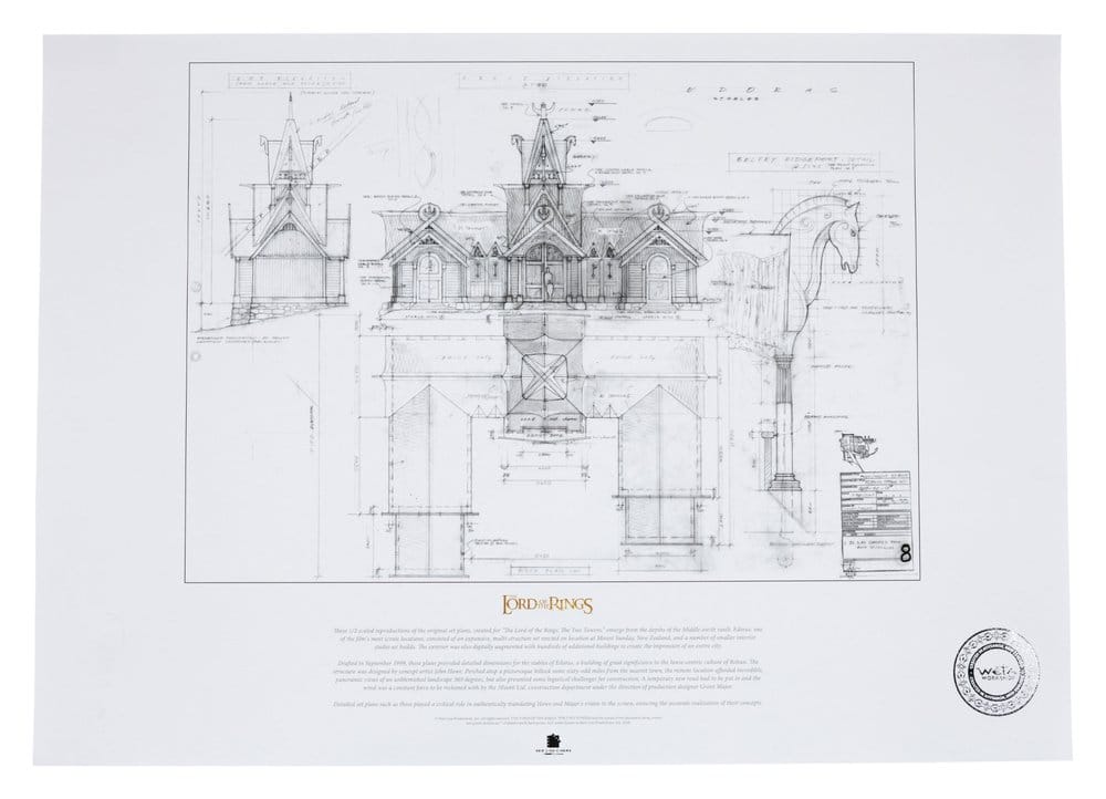 Noutati - Lord of the Rings Blueprint Art Print The Stable of Edoras 59 x 42 cm