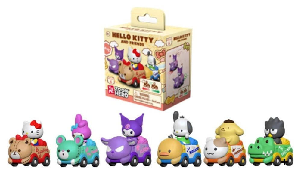 Sanrio Zoom Hero Pullback Vehicles with Figures Hello Kitty and Friends Series 1 Blind Box Display (12) [0]