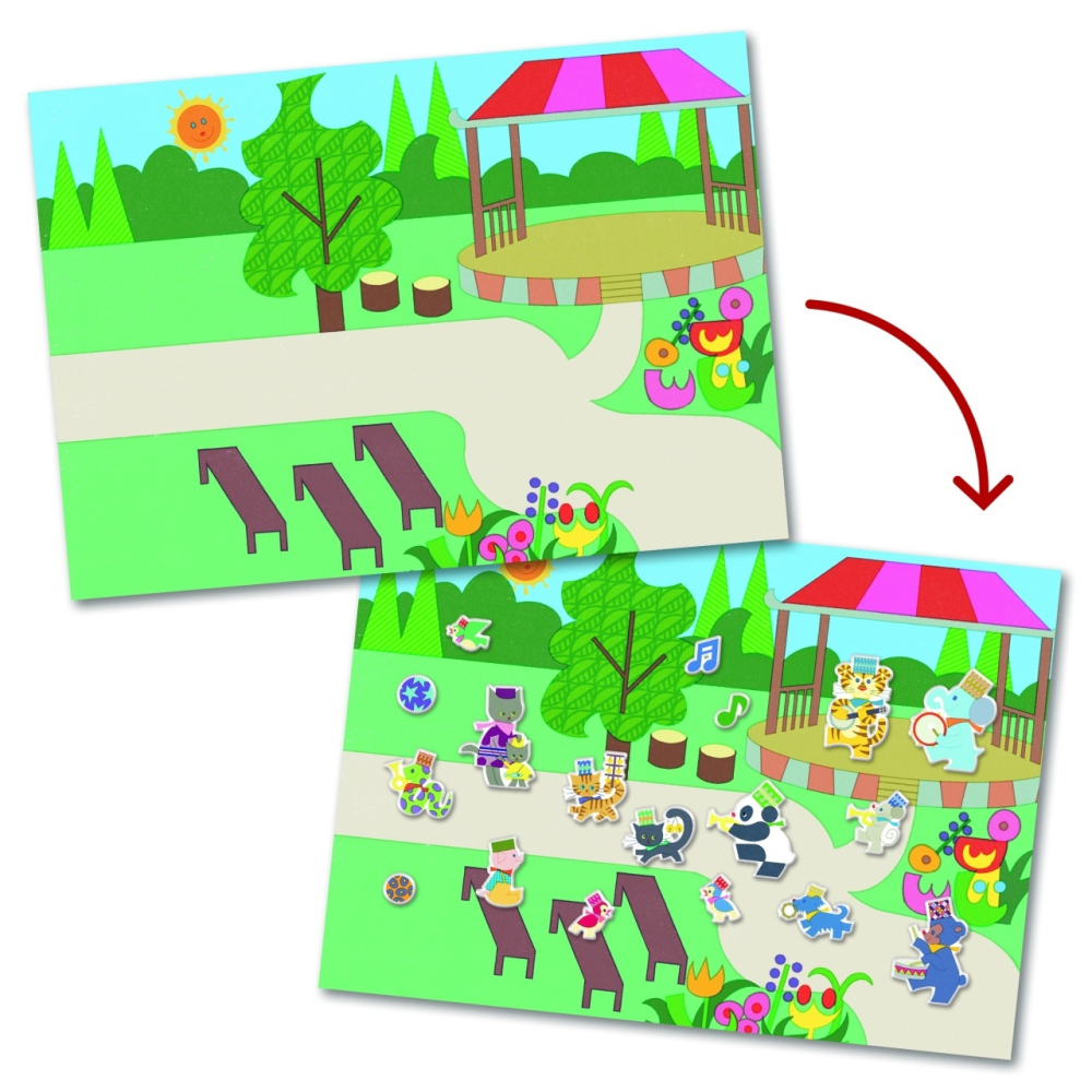 Abtibilduri repozitionabile Parada muzicala, Djeco [3]