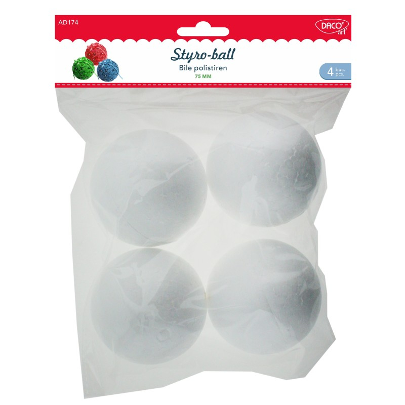 Accesorii craft - AD174 Bile polistiren Set 4, 7.5 cm DACO [1]