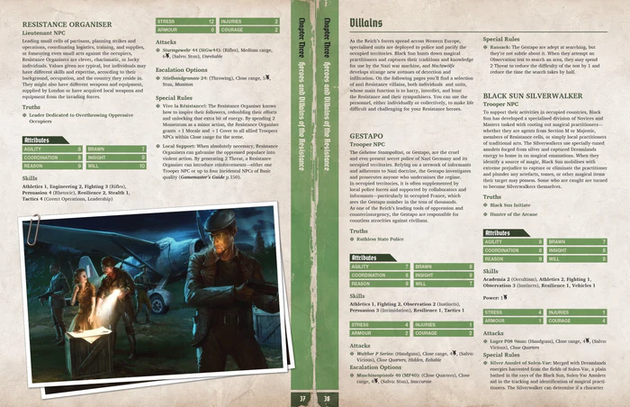 Achtung Cthulhu 2d20 Vive la Resistance Supliment RPG [3]