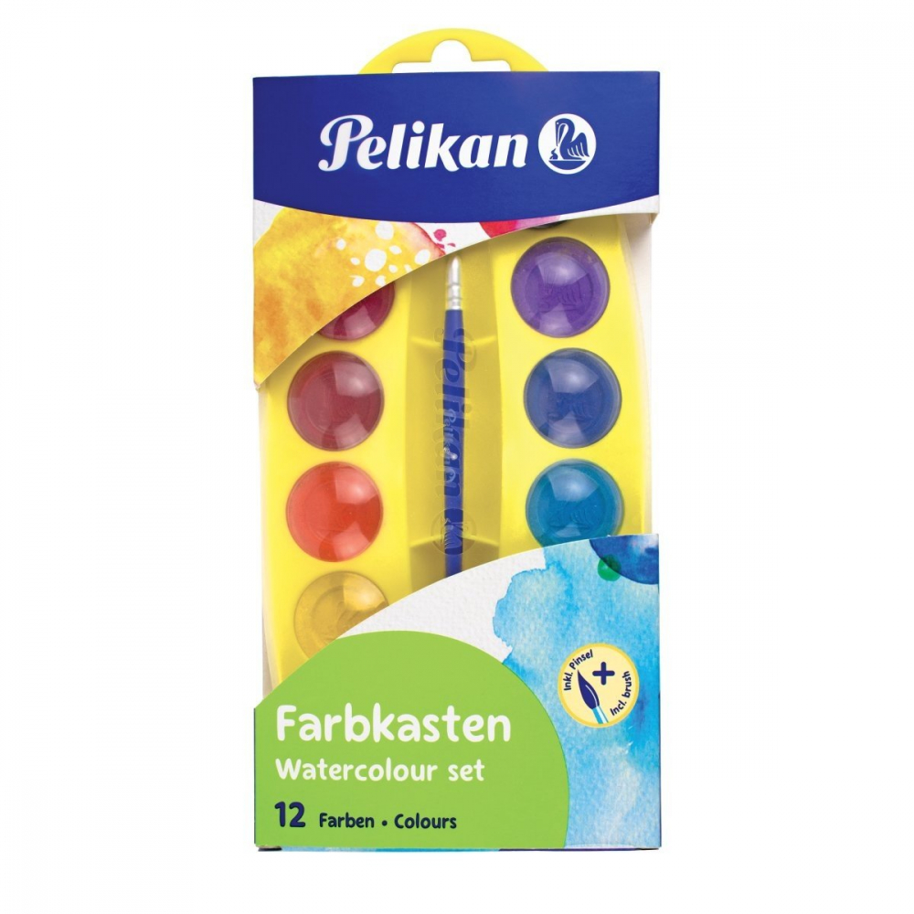 Acuarele Junior – set 12 culori tip pastila + pensula inclusa [1]