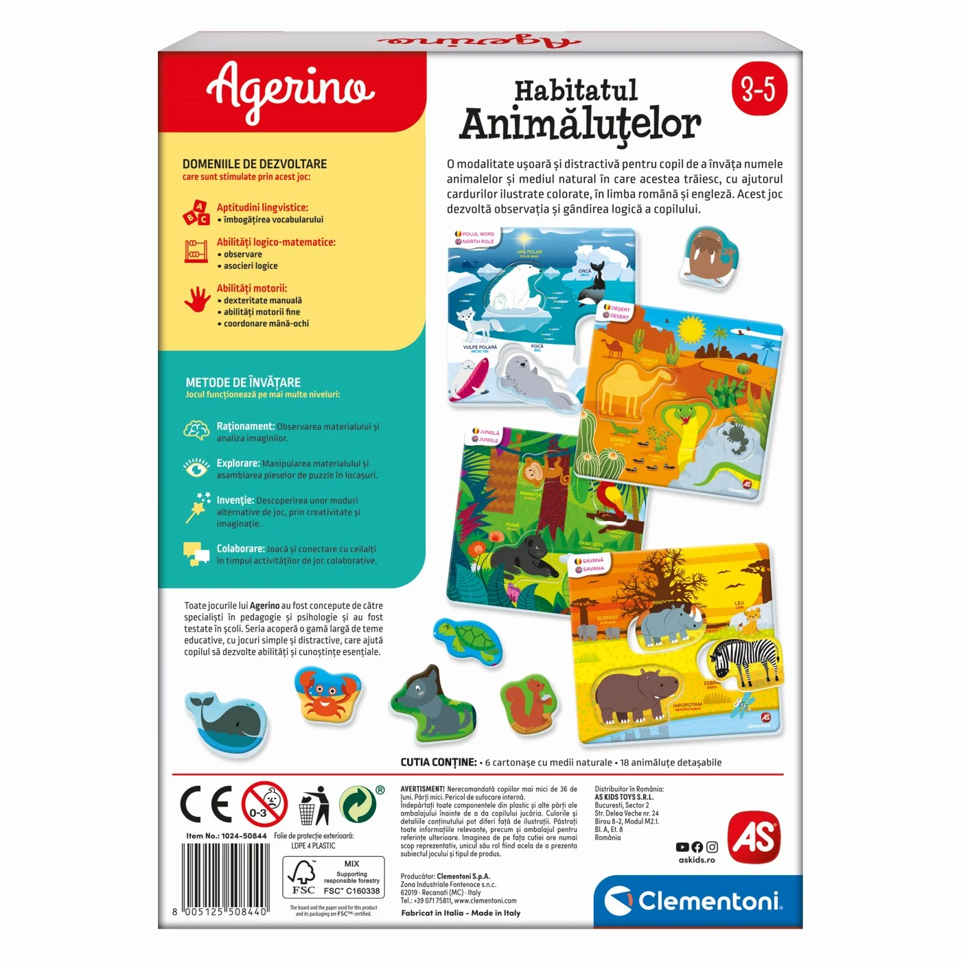 Agerino Habitatul Animalutelor - Joc Educativ de Asociere 24 Piese [5]