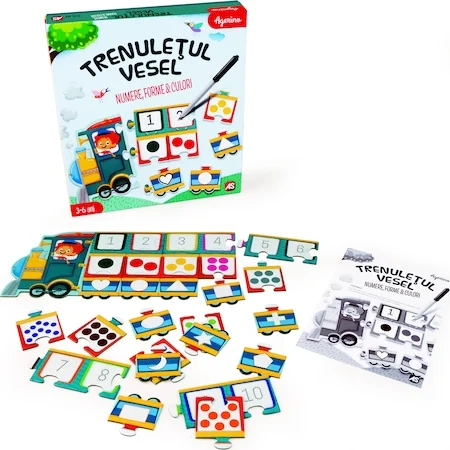 Agerino Trenuletul Vesel - Puzzle Educativ Numere, Forme si Culori [5]