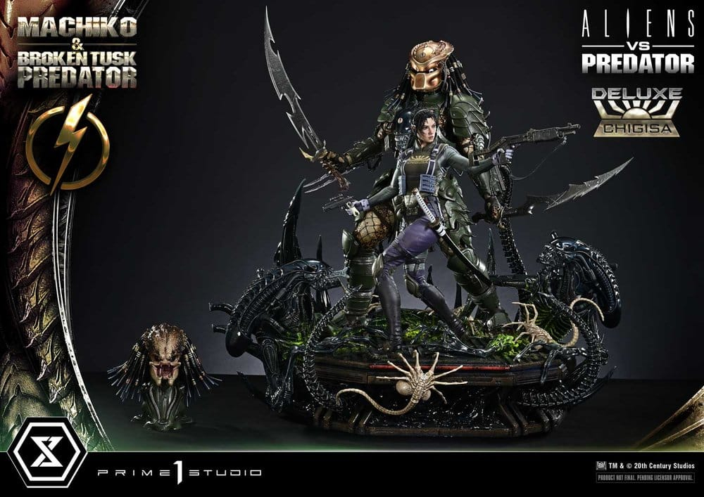Aliens vs. Predator (Comic) Ultimate Premium Masterline Statue 1/4 Machiko & Broken Tusk Predator Deluxe Version 84 cm [21]