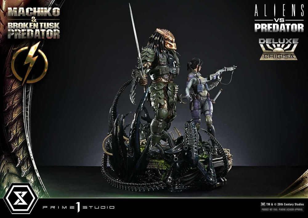 Aliens vs. Predator (Comic) Ultimate Premium Masterline Statue 1/4 Machiko & Broken Tusk Predator Deluxe Version 84 cm [14]