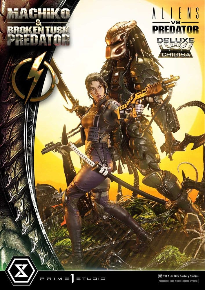 Aliens vs. Predator (Comic) Ultimate Premium Masterline Statue 1/4 Machiko & Broken Tusk Predator DX Bonus Version 84 cm [10]