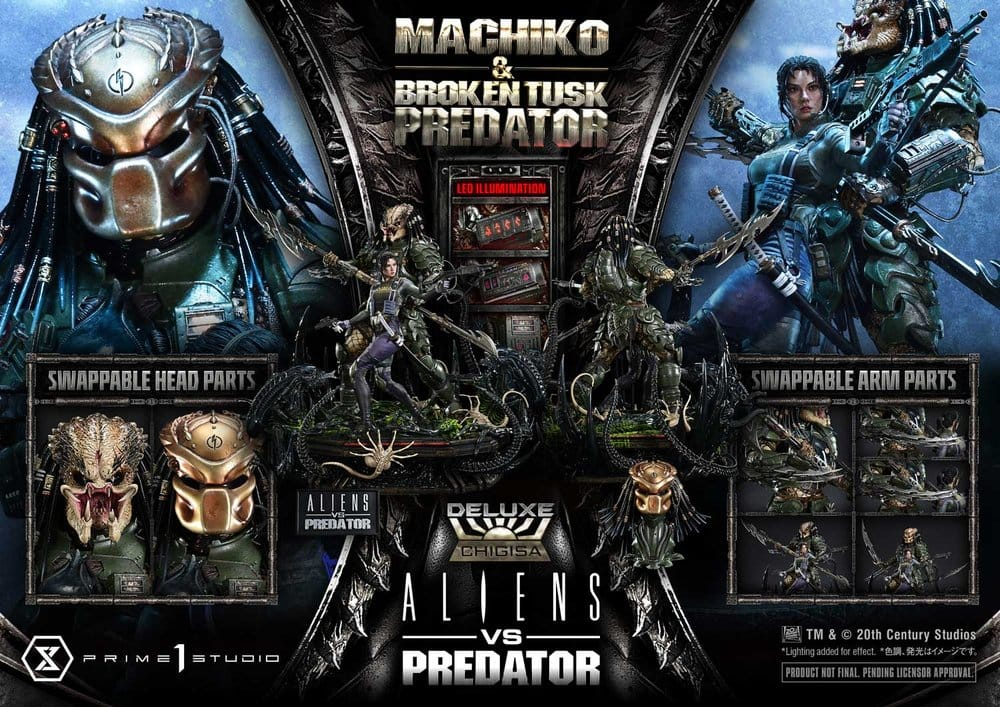 Aliens vs. Predator (Comic) Ultimate Premium Masterline Statue 1/4 Machiko & Broken Tusk Predator DX Bonus Version 84 cm [15]