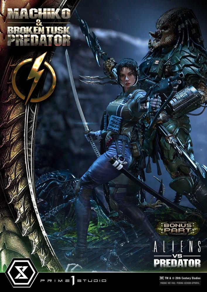 Aliens vs. Predator (Comic) Ultimate Premium Masterline Statue 1/4 Machiko & Broken Tusk Predator DX Bonus Version 84 cm [5]