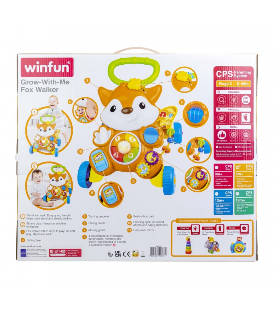 Antemergator bebe Winfun vulpe 2 in 1 cu lumini si sunete [2]